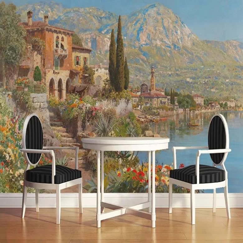 Papier peint photo paysage européen grand format 250x175cm fresque murale salon et hôtel
