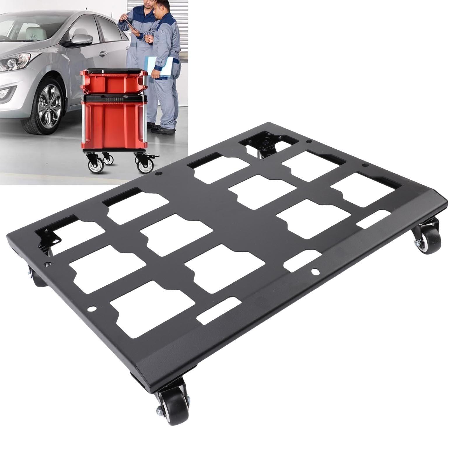 Generic Skrzynka Narzędziowa Dolly, Wytrzymały Wózek Transportowy Metalowa Skrzynka Narzędziowa Wózek Dolly z Kółkami do Skrzynek Narzędziowych, nośność do 200 Funtów