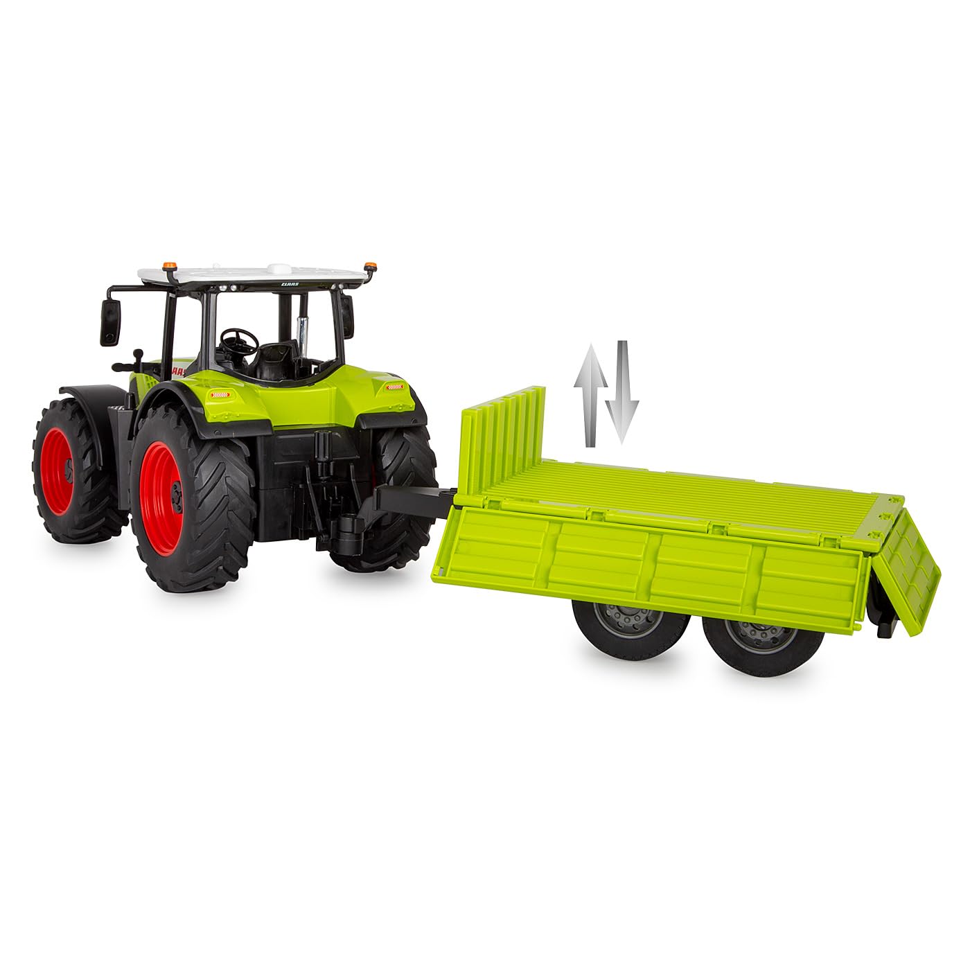 JAMARA Claas Arion 660 405360 avec remorque à Bascule 1:24 2,4 GHz – Jouet Tracteur télécommandé, véhicule pour Enfants, modèle agricole, Cadeau pour Enfants, lumière, attelage de remorque