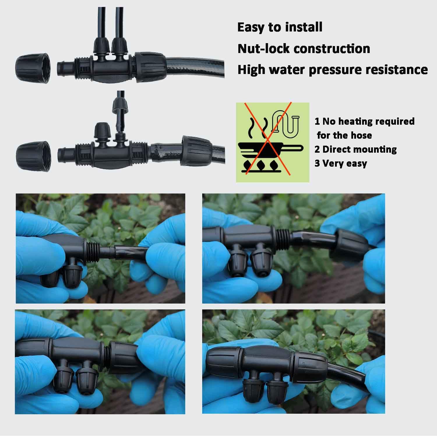 Kit de riego por goteo de 160 pies, sistema de riego automático con temporizador de agua, tubo de 1/2 ID y boquilla de niebla de 1/4 de pulgada para invernadero, jardín, césped, plantas en maceta