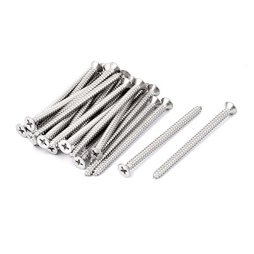 IIVVERR Tornillos autorroscantes de cabeza avellanada M3.0.354 x 2.362 in avellanados 25 piezas (M3.0.354 x 2.362 in Avellanadores de cabeza de