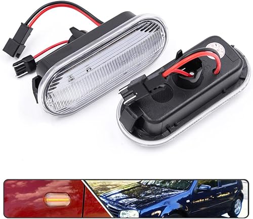 Miniatura 3 de 2 unids Full Amber Dynamic Sequential Blink LED Side Marker Light para Volkswagen Golf MK4 Jetta New Beetle Front Fender Luces de señal de giro