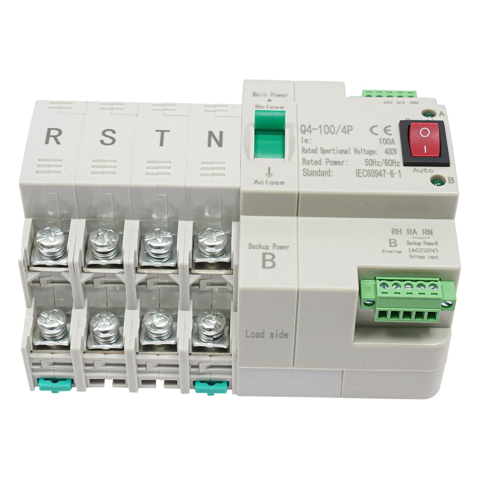 Interruttore di trasferimento automatico 4P 100A Dual Power, interruttore a doppia corrente 220 V, montaggio a parete, interruttore di emergenza, autoiniezione, per generatore di corrente comunale