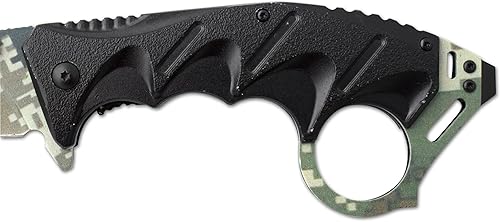Miniatura 5 de Snake Eye Tactical Everyday Carry Spring Assist Style Cuchillo de bolsillo plegable EDC (camuflaje verde)