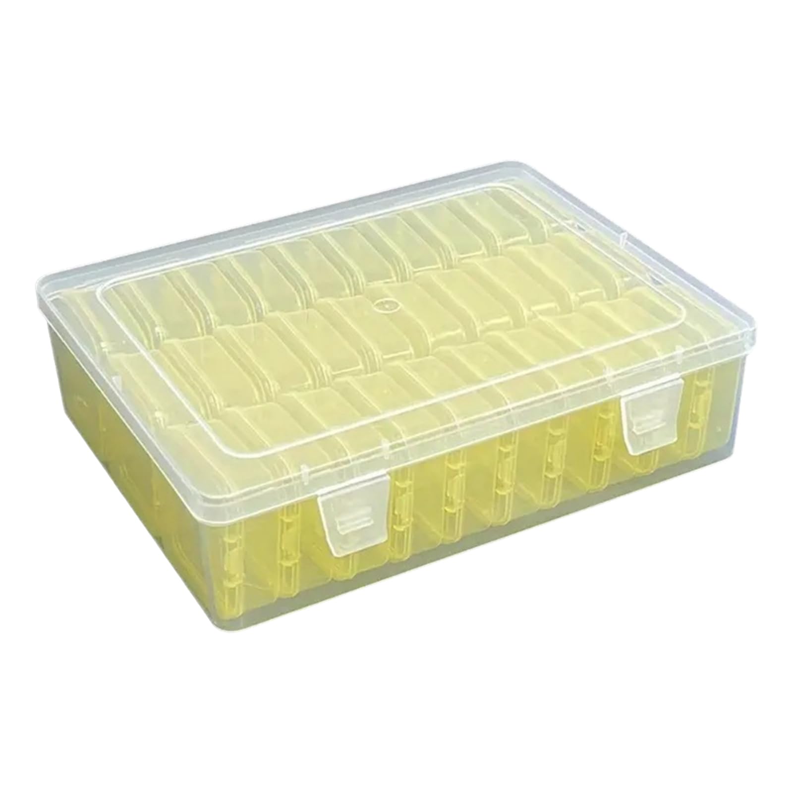 Ywluuoo Yellow Multipurpose 30 Section Clear Sturdy Storage Solution Home Accessory For Jewelry And Craft Supplies Solution Supplies Storage