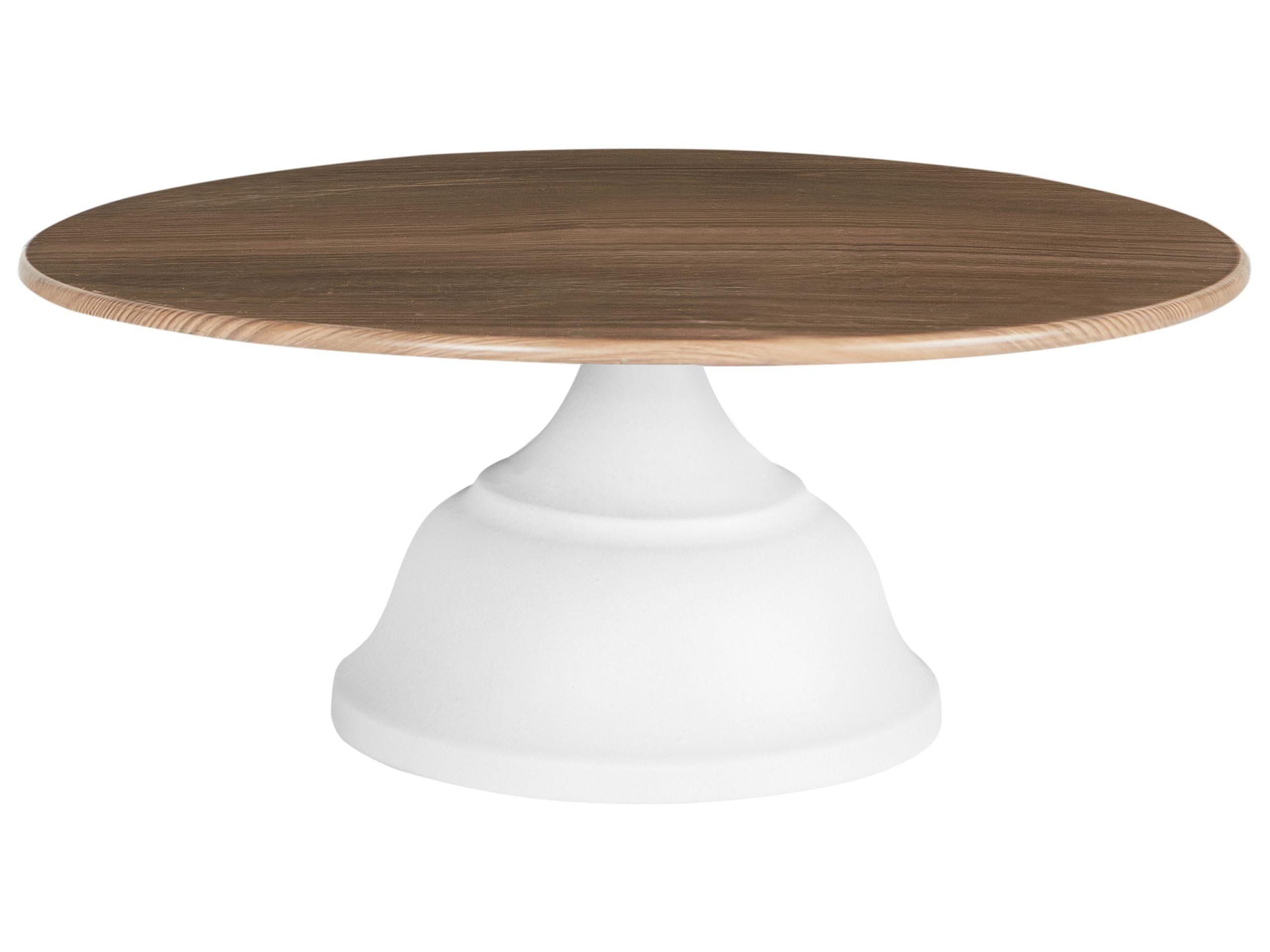 Soporte para tartas decorativo elegante bandeja de pastelería expositor soporte para servir tallado blanco y madera clara Brioche