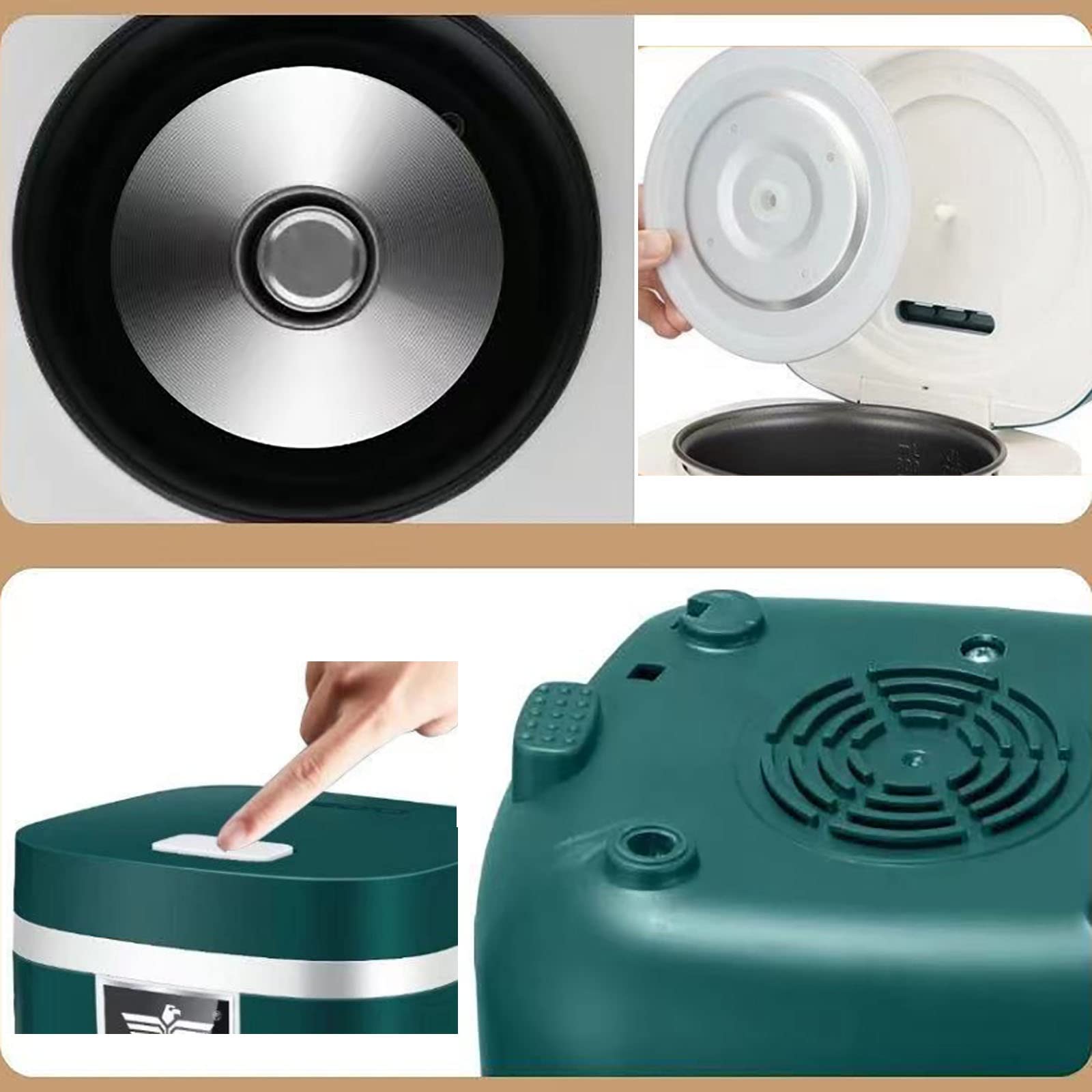 Cuociriso con vaporiera (1,2/1,8 l) Pentola Interna Antiaderente isolata per cuocere Riso e Verdure a Vapore, Alimenti sani 220-240 V (B 1,2 l)