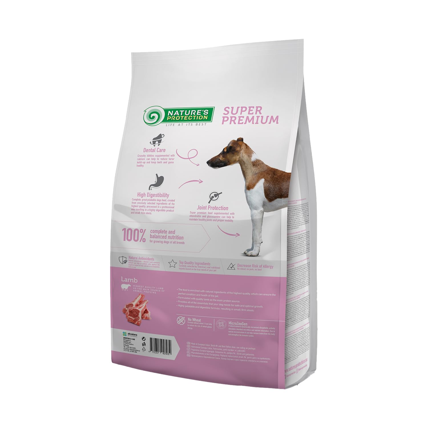 Cibo Secco per Cani UAB AKVATERA Cane Protezione della Natura 7,5kg di Agnello Junior