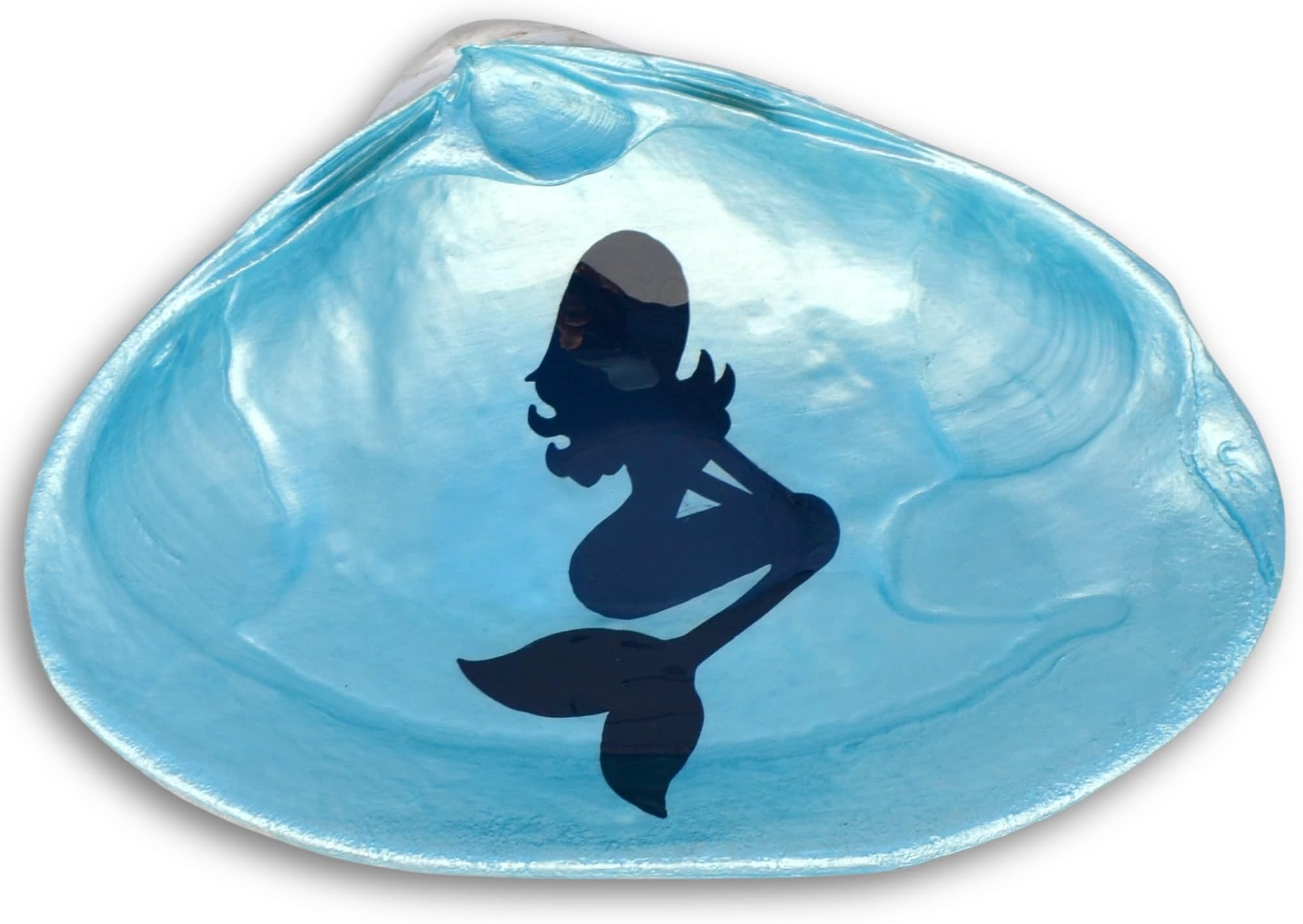 Mermaid Shell Dish - Spoon Rest, Ring Holder, Jewelry Holders, Trinket Dishes, Catchall Bowl - Hand Painted Cape Cod Clam Shells With Resin Finish