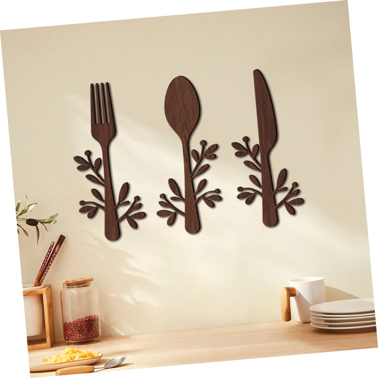 Amazon.co.jp: TOPPERFUN 木製壁掛け装飾 胡桃木調ヴィンテージ