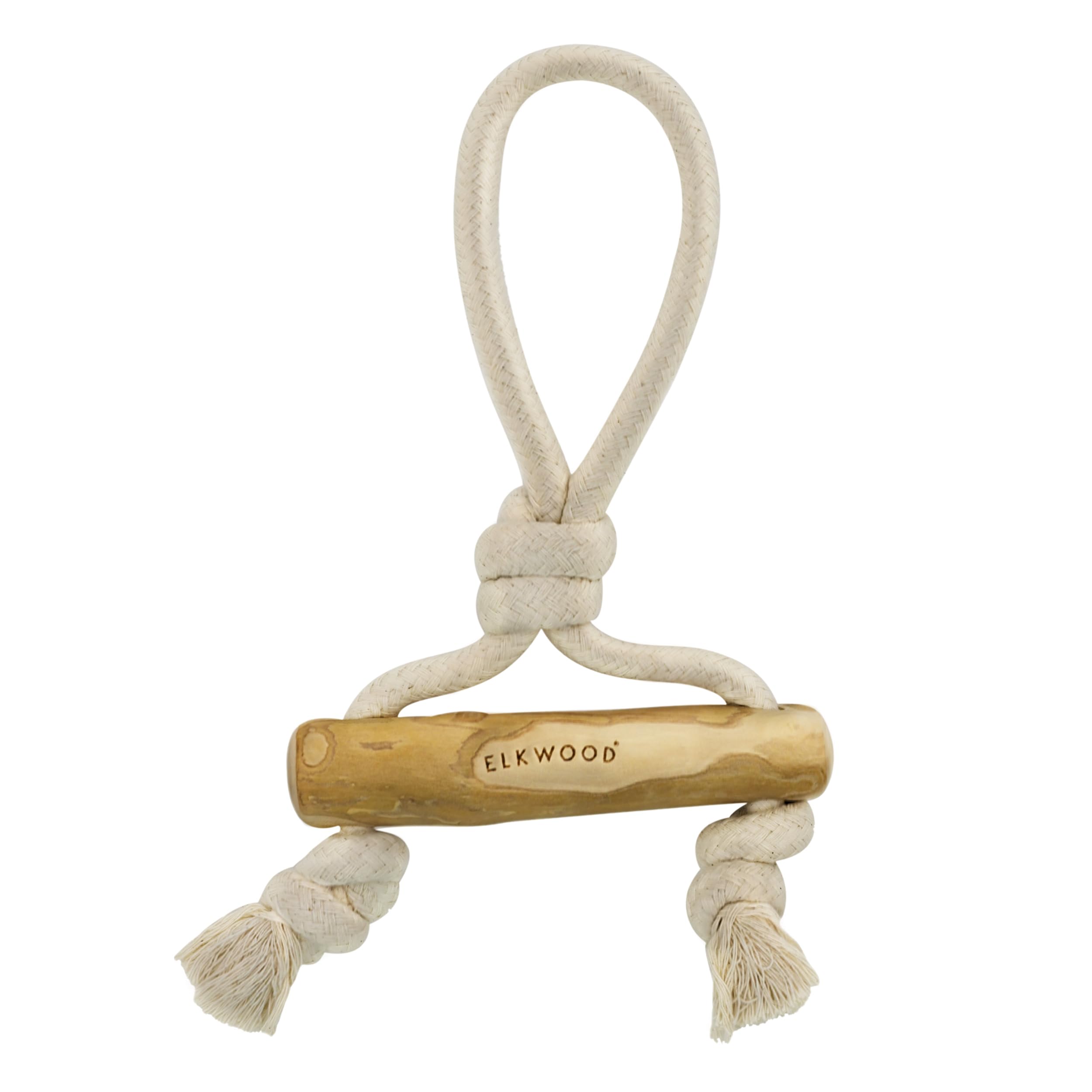 Elkwood Coffee Wood Bar Tug Toy | Durable Rope Chew, Hypoallergenic & Natural, Calorie-Free, Sustainable Tug Toy - No Caffeine, Sugar, or Artificial Ingredients