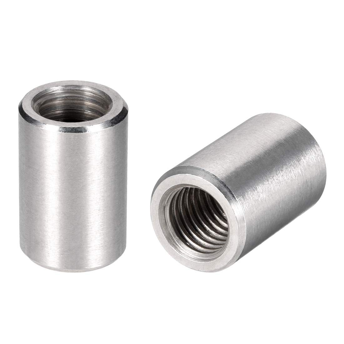 sourcing map Écrou Accouplement Couplage Manchon Filet M14x30mm Hauteur Rond Connecteur Goujon Acier Inox 304 Paquet de 5
