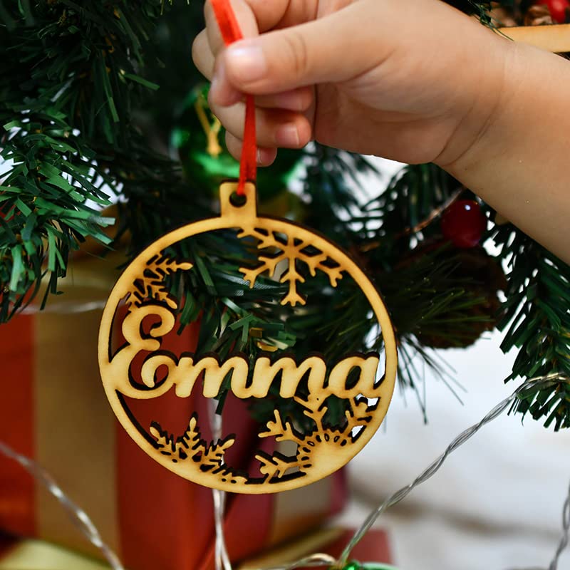 WEIYOUDP Personalisierte Hunde- und Katzenpfoten-Ornament aus Holz, für Weihnachtsbaum, Hundepfotenabdruck, personalisierbar (Engelsflügel)