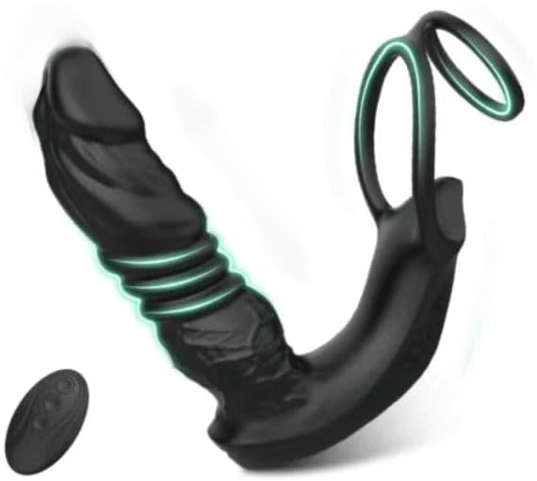Controllo tramite app, massaggiatore, con doppio anello anale in silicone, plug anale, dildo, giocattoli erotici di fantasia