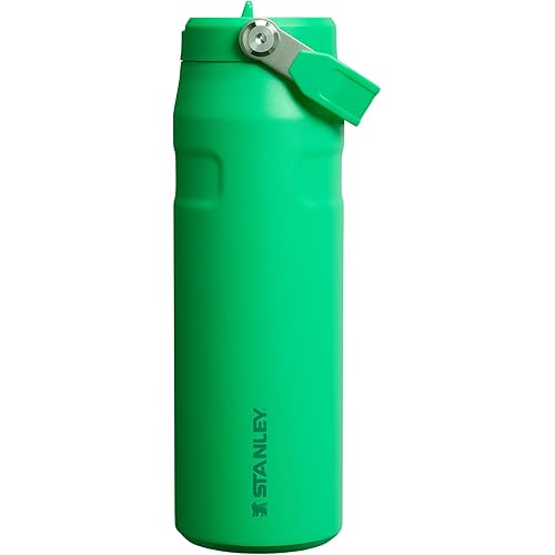 Stanley IceFlow Flip Straw 2.0 Water Bottle 24 oz | Built-In Straw with Larger Opening | Lightweight and Leak Resistant | Insulated Stainless Steel | BPA-Free | Meadow