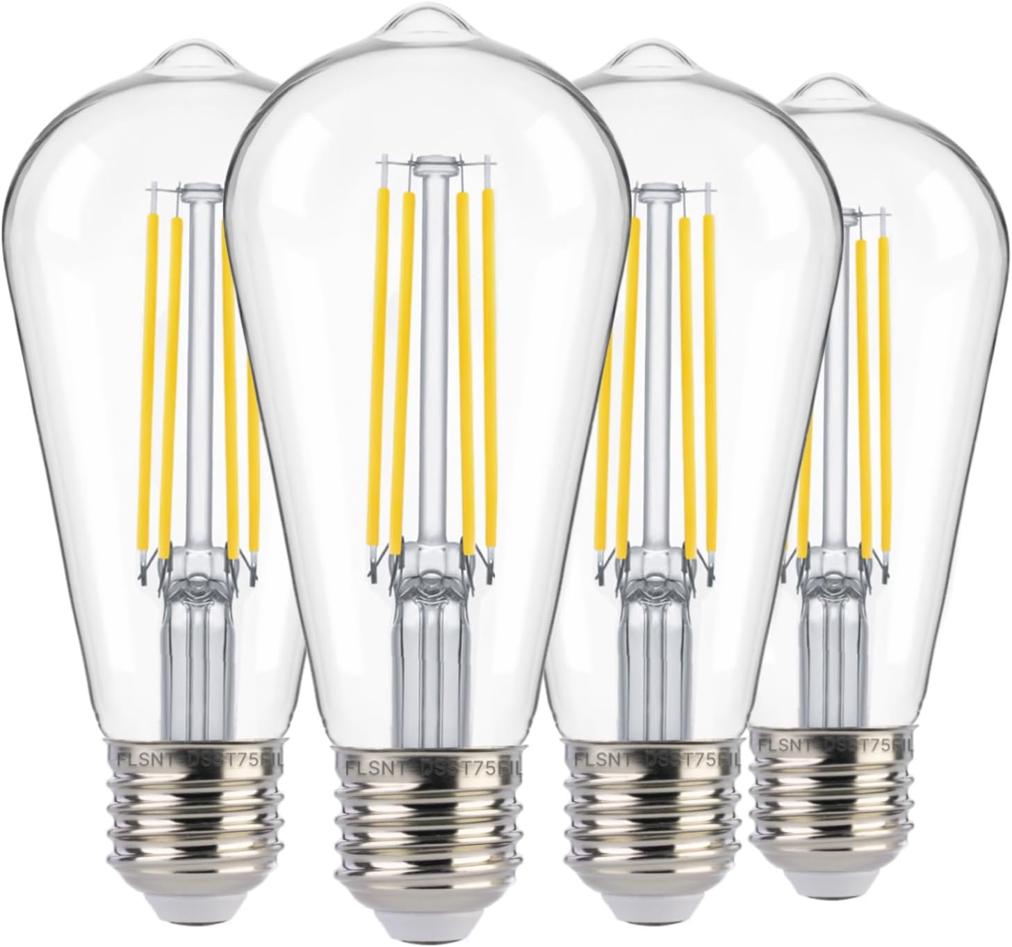 FLSNT Dusk to Dawn Outdoor Sensor ST19 LED Edison Bulb, 5000K Daylight, 8W (100W Eqv.), 1400LM,Vintage Filament E26 Base, Auto On/Off Photocell Automatic for Energy-Efficient Outdoor Lighting, 4 Pack