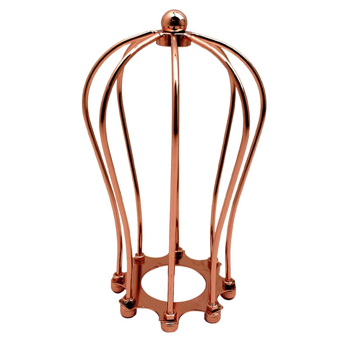Open Style Wire Cage Light Shades, Metal Easy Fit Balloon Cage Lampshades for Ceiling Pendant Light, Wall Lamps (Rose Gold)