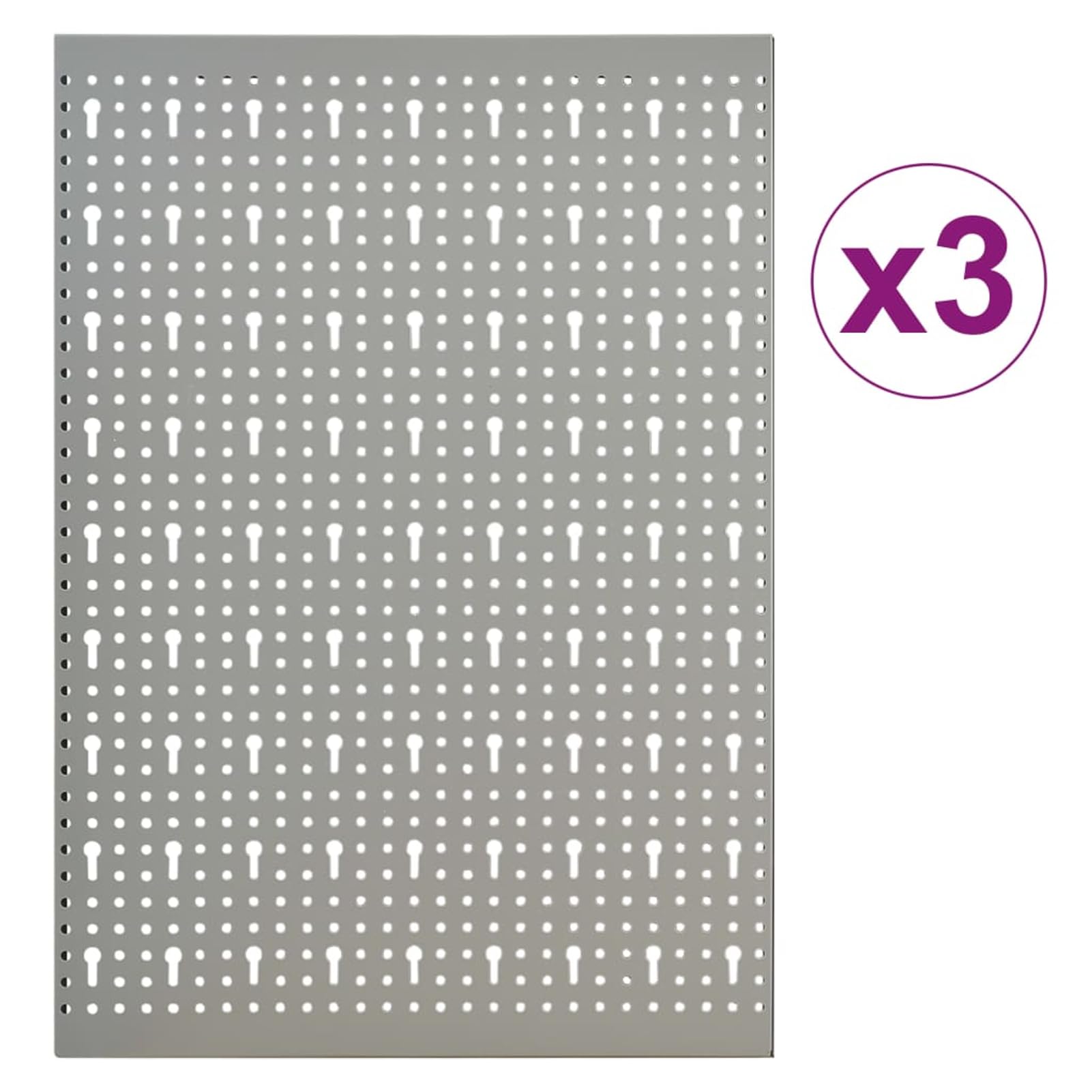 Stahl Werkzeugwand Stecktafel, Grau 120x58x1 cm, Perforierte Lochwand für Werkstatt, Garage und Gewerbe 145349