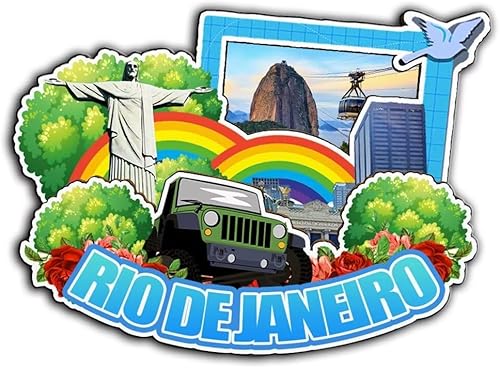 Miniatura 1 de Imán de Río de Janeiro Brasil para nevera de madera 3D, monumentos de viaje, coleccionables, recuerdos, decoración hecha a mano -4225