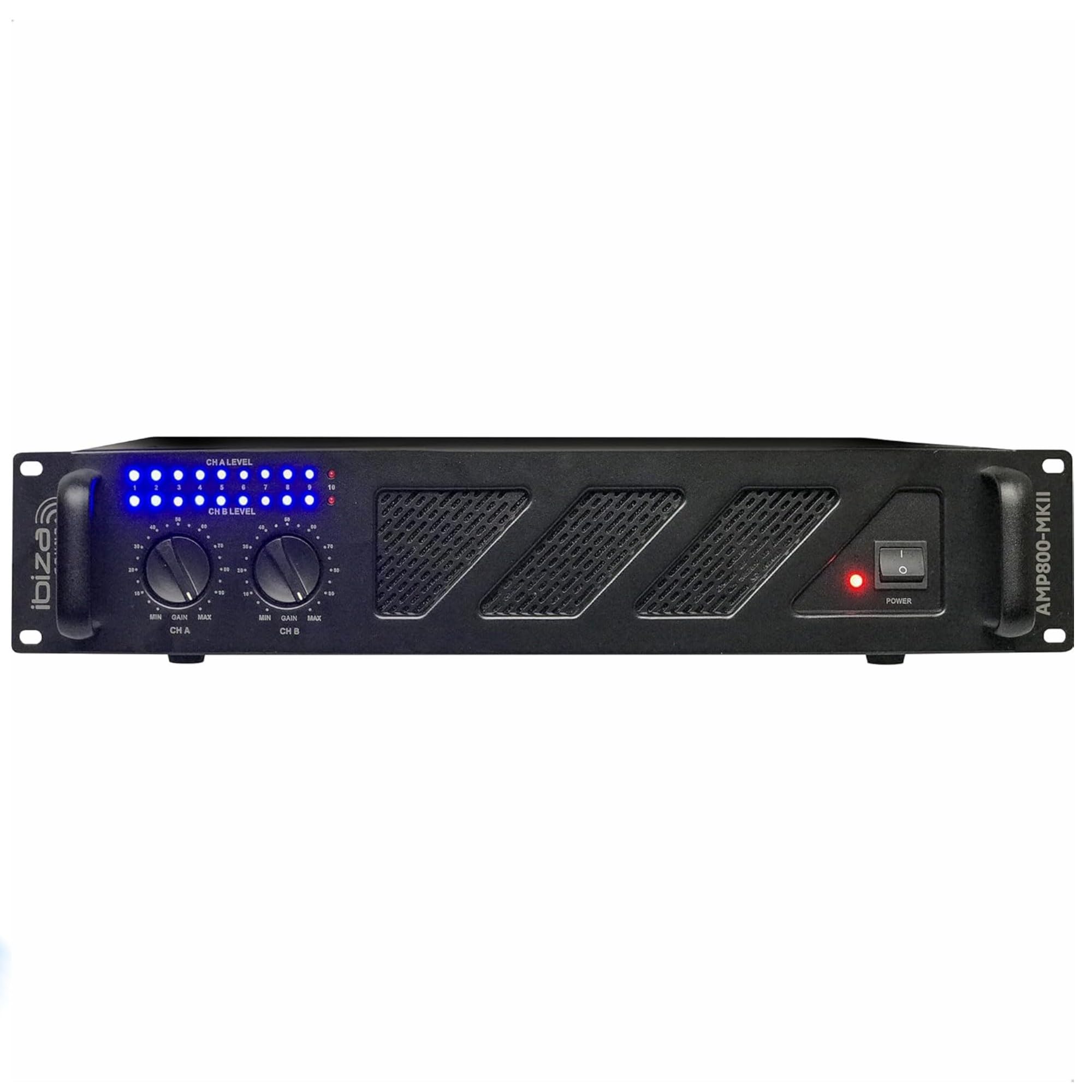 Ibiza Pack Ampli Sono Ibiza Sound 2 x 600W AMP800MKII - Câble HP Haut Parleur 3m - Câble RCA/RCA - Câble PC/RCA