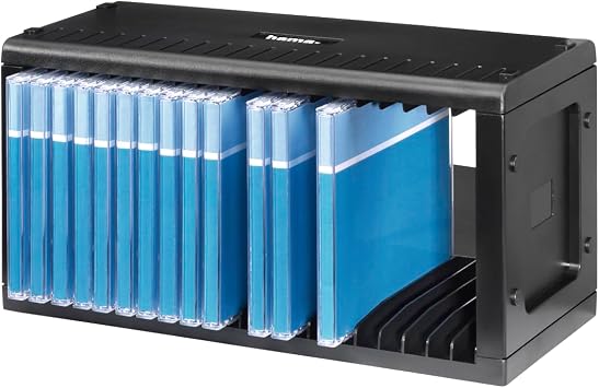Hama CD Rack for 20 CDs | CD Storage for Hanging or Standing, Space-Saving, Small CD Stand, for the Office or Any Room | Black