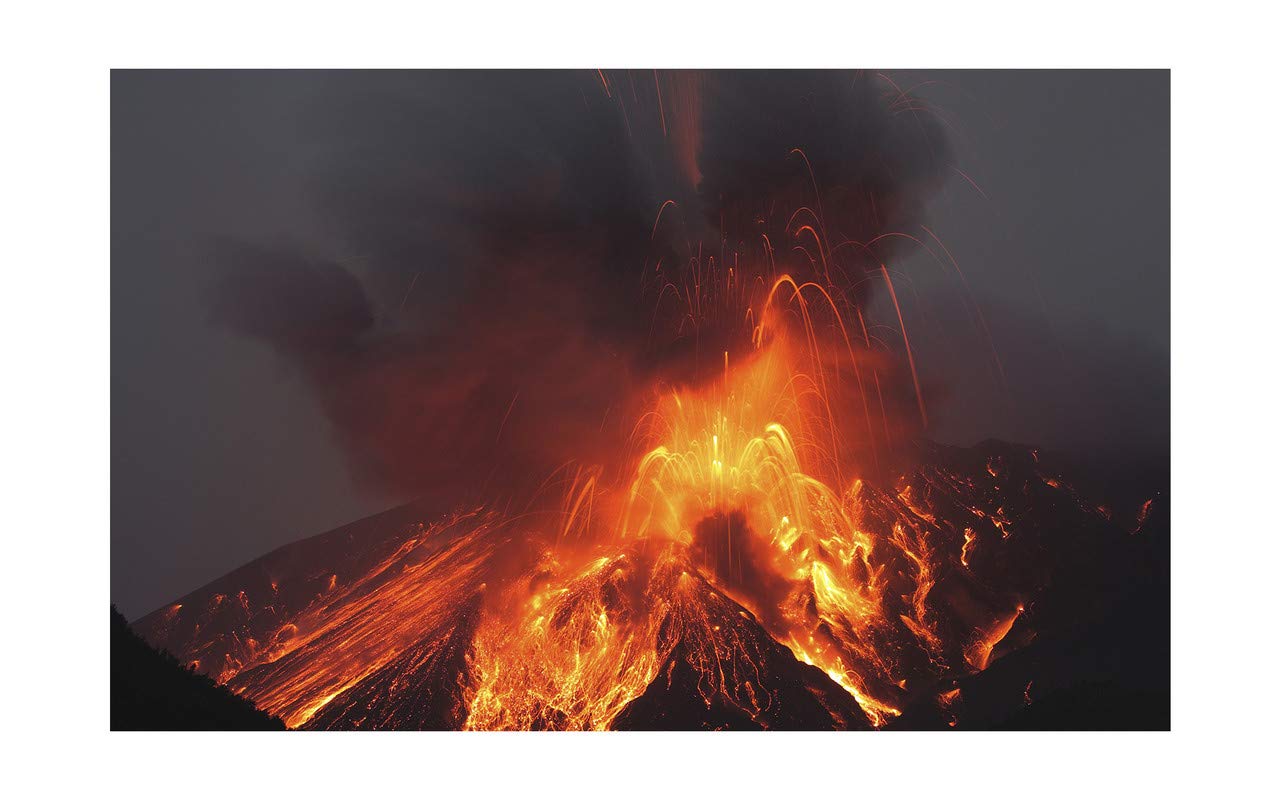 Yellow Alley Volcano Explosion Poster|Nature Wall Poster Home Decor Poster for Cupboards/College/Youth Hostel|High Resolution 300 GSM Thick Paper