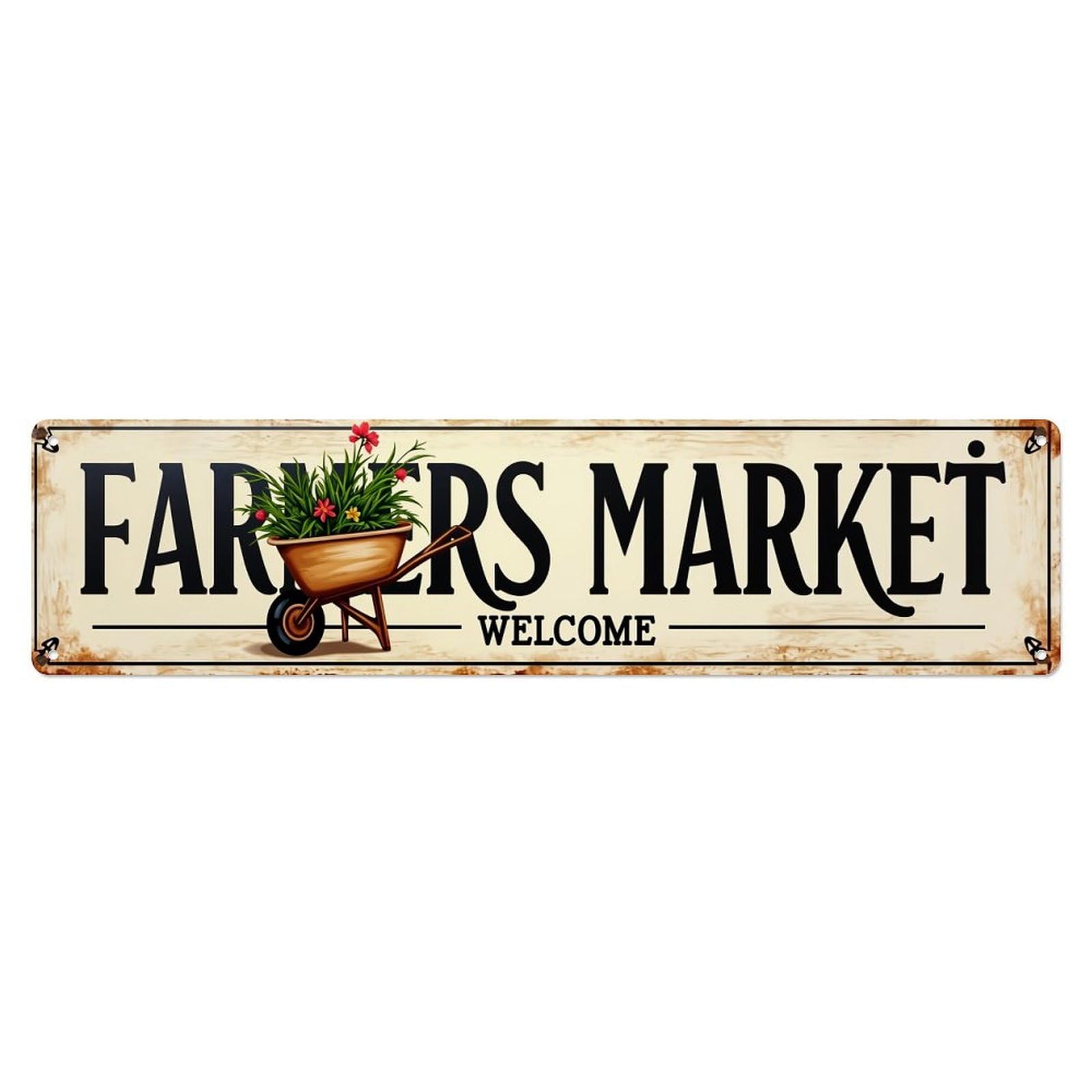 Farmers Market Welcome Sign Metal Tin Sign Plaque