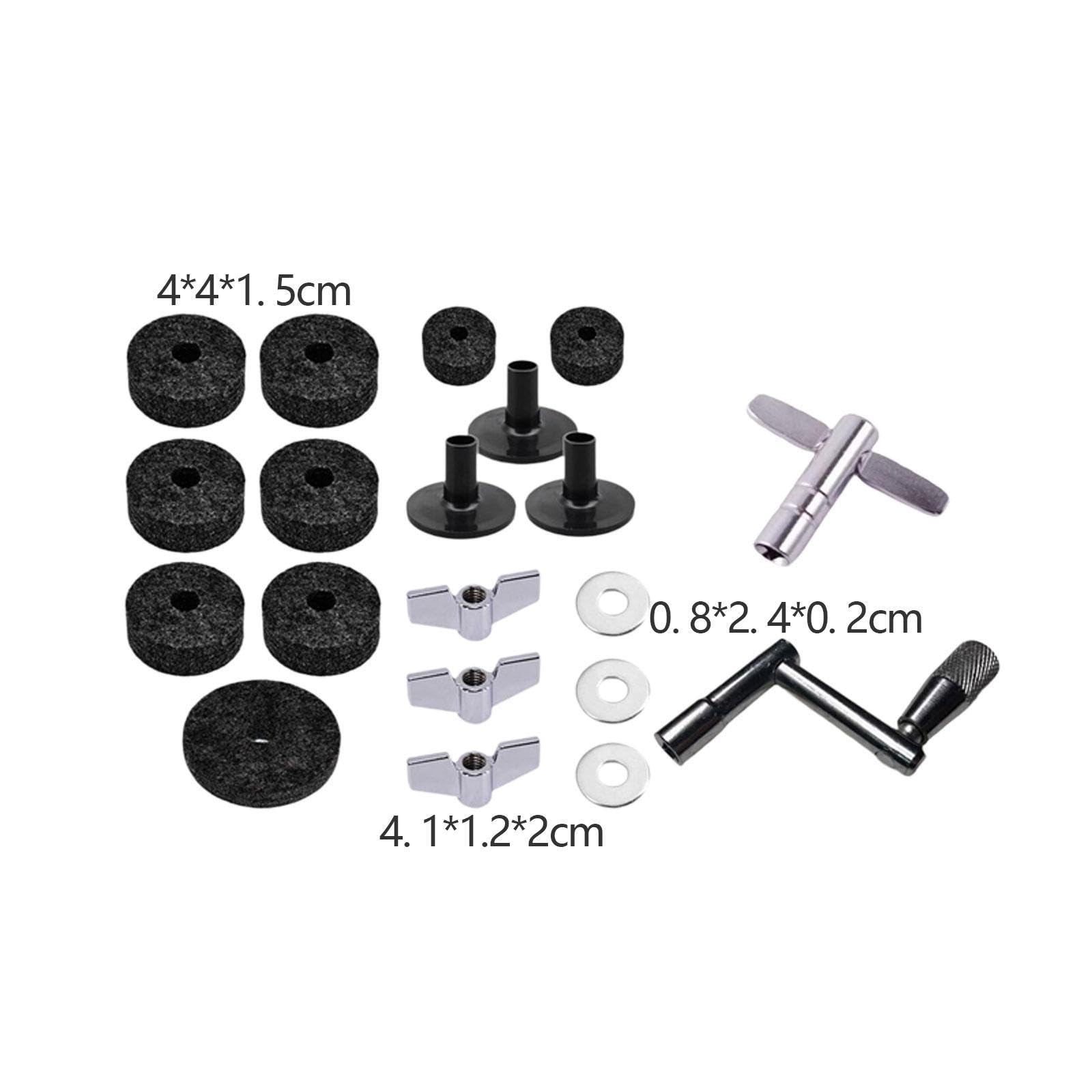 perfeclan 20 -fache Zymbal Filz Waschmaschinen Becken Ersatz Drum Set Drum Ersatzteil, Schwarz