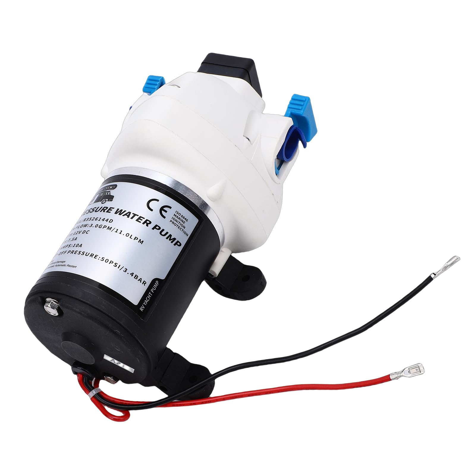 Generic Bomba de Agua Autocebante de 3 GPM RV, 12 V, bajo Nivel de Ruido, Alta Eficiencia para Barcos, Remolques, Metal Marino