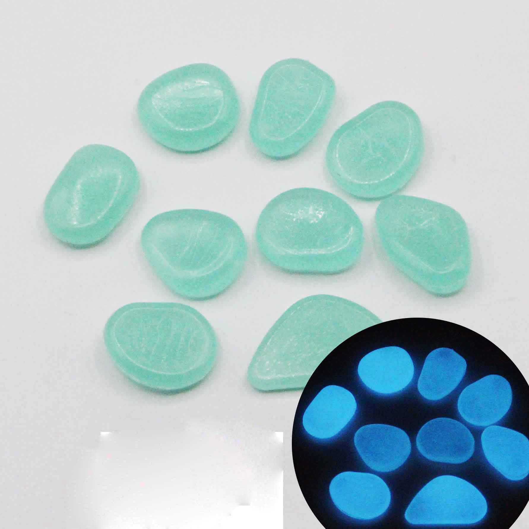 Galets Phosphorescents Jaunes - Lot De 20, 4,5 Cm, Brillent Dans Le Noir, Pour Jardin, Allée, Aquarium