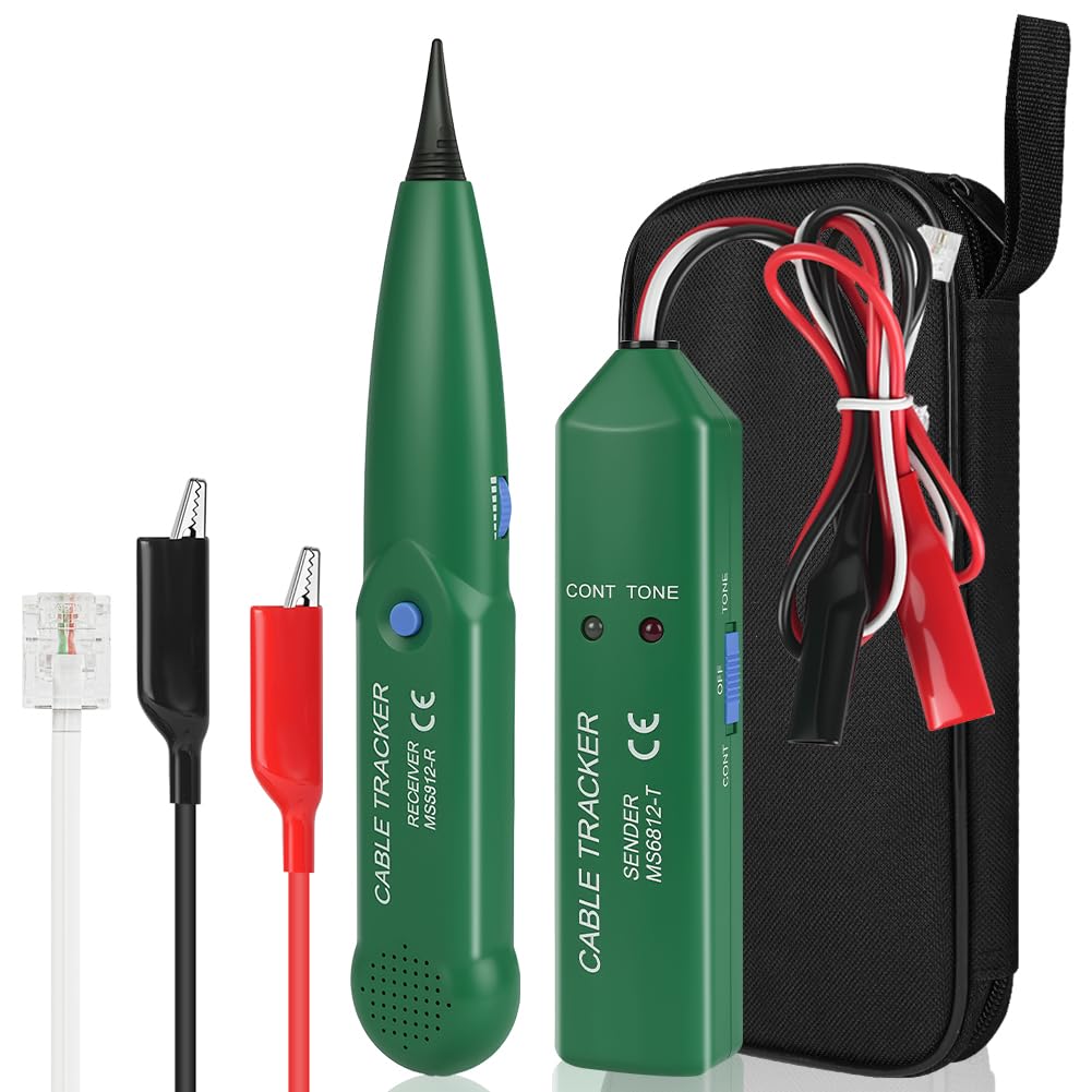 Flintronic Probador de Circuitos, Probador de cables de Red, Rastreador de Cables Multifunción,Buscador de Líneas, Trazador de Cables y Generador de Tonos, para Identificación y Control de Cables