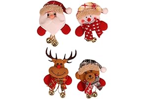 4 PCS Light Up Santa Christmas Brooches Pin