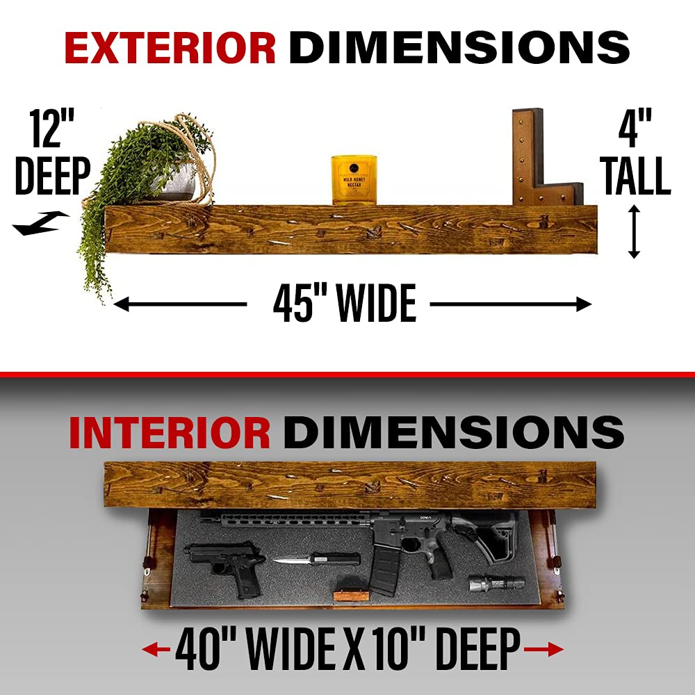 Tactical Traps Defender 45R Gun Shelf with Trap Door LongBarrel Gun
