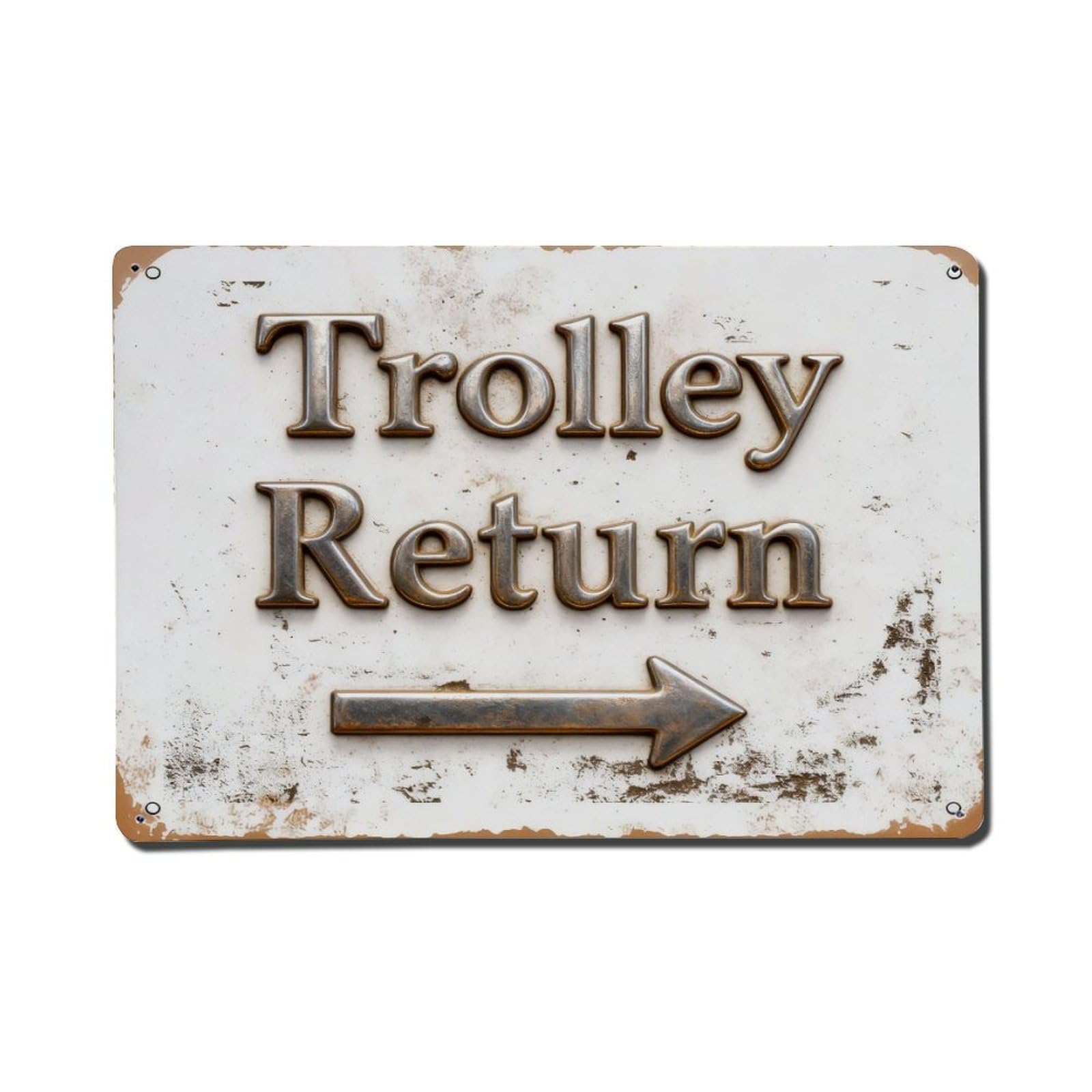 Iageret Vintage Cart Return Sign With Arrow Metal Tin Sign Retro Wall Decor, Bar Garage Cafe Kitchen Home Wall Art Poster Decoration 8X12inches