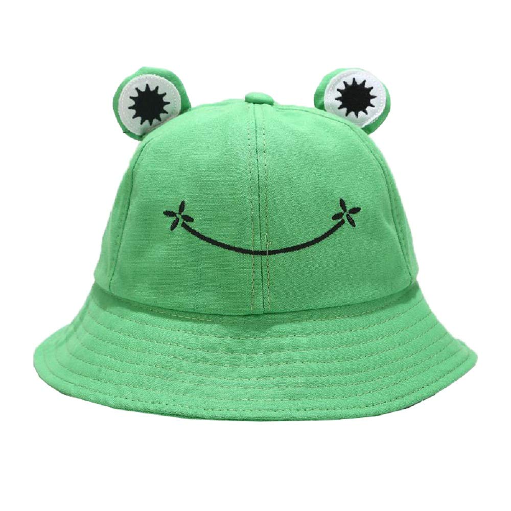SYcore Frog Bucket Hat for Adults Women Men Teens Girls Boys,Summer Breathable Cute Funny Frog Travel Sun Hats (Green)