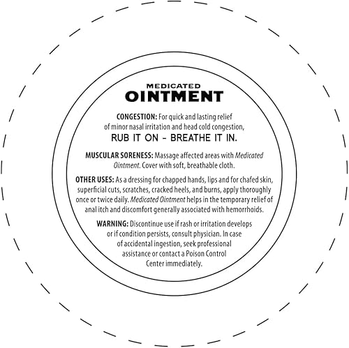 Miniatura 7 de Rawleigh Ungüento medicado lata azul de 4.5 onzas, frote tópico en el pecho para el resfriado, congestión nasal, dolores menores y dolor, con