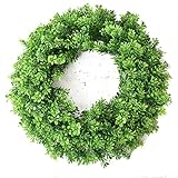 WEITER GEBRAUCH: Künstlicher Kranz kann drinnen oder draußen verwendet werden, was ihn zu einem vielseitigen Dekorationszubehör macht. Hängen Sie es über Ihren Kamin und stellen Sie es an Ihre Haustür. Perfekt für die Dekoration von Hochzeiten, Bühnen, Salons, Schlafzimmern, Büros, Speisesälen, Geburtstagen und anderen.