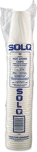 Miniatura 3 de SOLO 378W2050 Tazas calientes de papel polivinílico de una sola cara, 8 oz, blanco, 50/bolsa, 20 bolsas/cartón