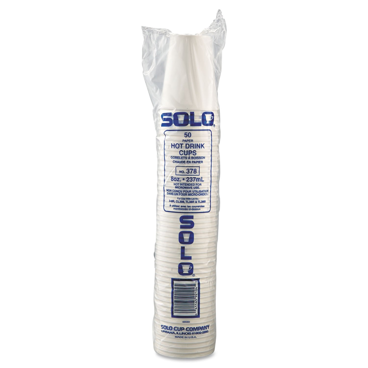 Solo 378W-2050 8 oz White SSP Paper Hot Cup (Case of 1000)