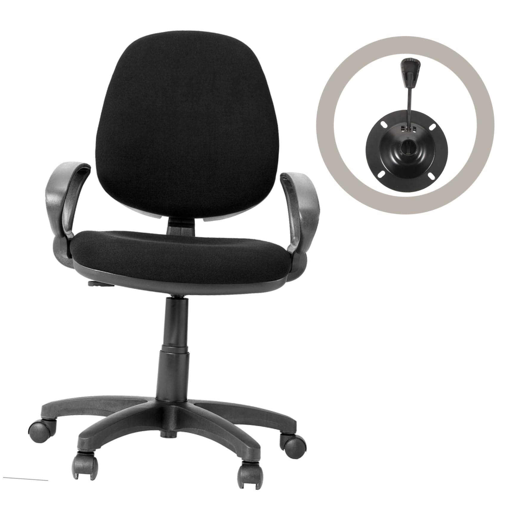 Angoily 3 Piezas Bandeja de chasis Pieza de Repuesto de Silla Base de Mueble Chair práctica Base de Silla Mecanismo de del Asiento Ajustable Planchar Black