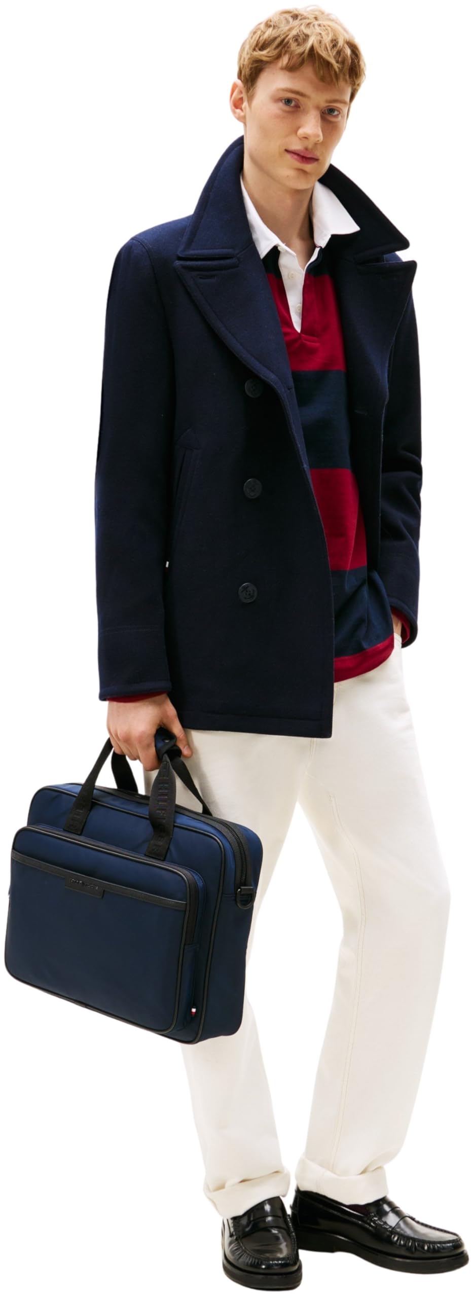 Tommy Hilfiger Sac pour Ordinateur Portable Homme Repreve avec Passant pour Poignée de Valise