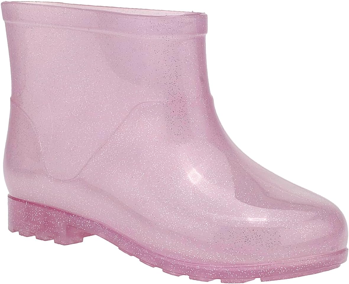 Galocha Infantil Menina Bota Cano Curto Bota Borracha Chuva Cinza, Rosa, Pink e Preto (Rosa, BR, Criança de 4 a 8 anos, Numérico, 21)