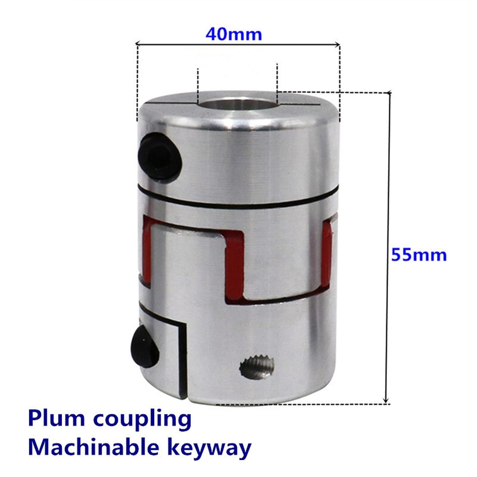 DINGGUANGHE-CUP Coupler 2pcs for CNC Flexible Jaw Spider Coupling Shaft Coupler D40 L65mm Metal (Inner Diameter : 22 17(5mm Keyway))