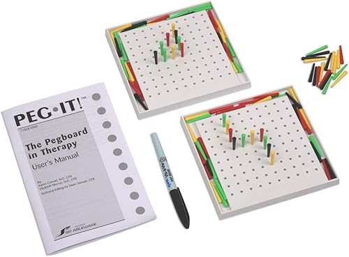SP Ableware 718280000 Peg-It Pegboard Herramienta terapéutica y modalidad terapéutica portátil para habilidades motorasperceptivas motoras