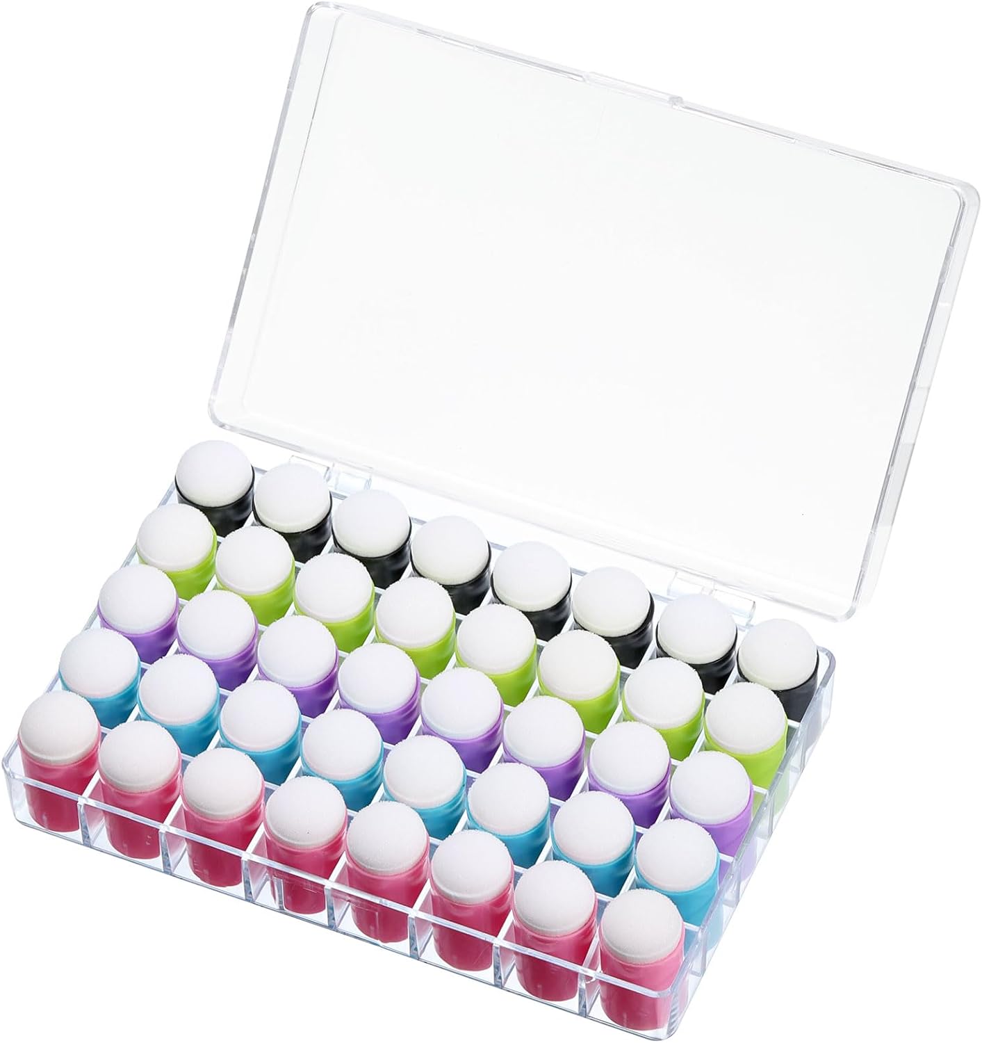 PATIKIL Finger Sponge Daubers, 40 Pack Finger Painting Sponge Set Craft Drawing Sponge Dauber for Art Ink Crafts Card Making Chalk