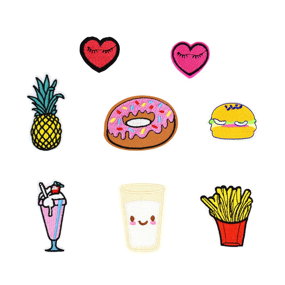 Cute Embroidered Iron on Patches for Kids' Clothes Backpacks DIY Accessory (8 Pcs/Pack)