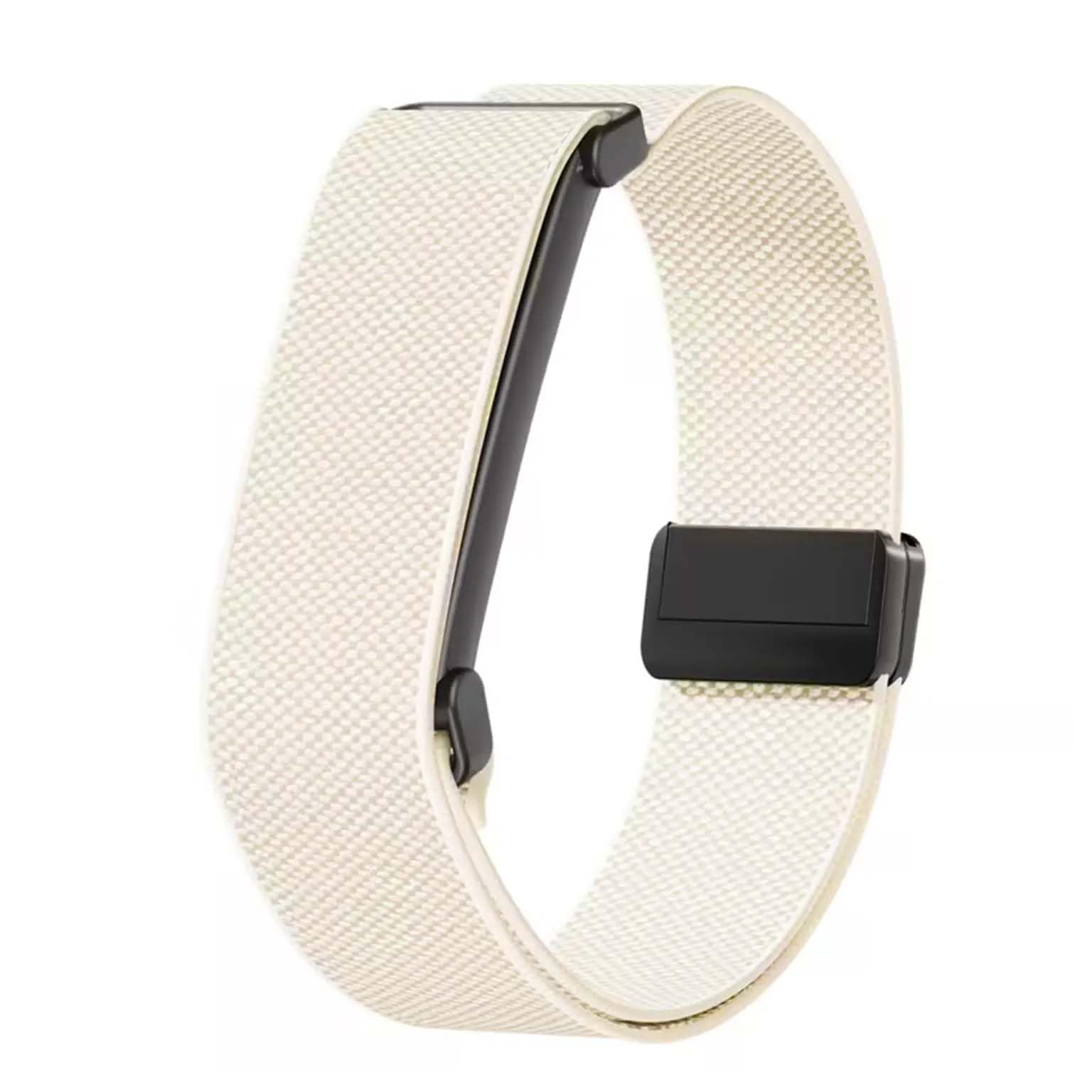 ishock Breathable Stretch Nylon Sports Wristband with Beige - Image 1