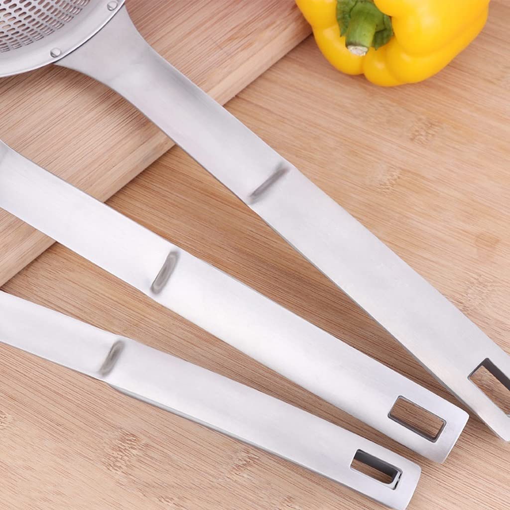 Espumadera de cocina con cuchara ranurada, colador extra grande, filtro fino, filtro de malla de acero inoxidable, espumadera, cuchara doméstica, coladores de cuchara de drenaje for cocina(A)