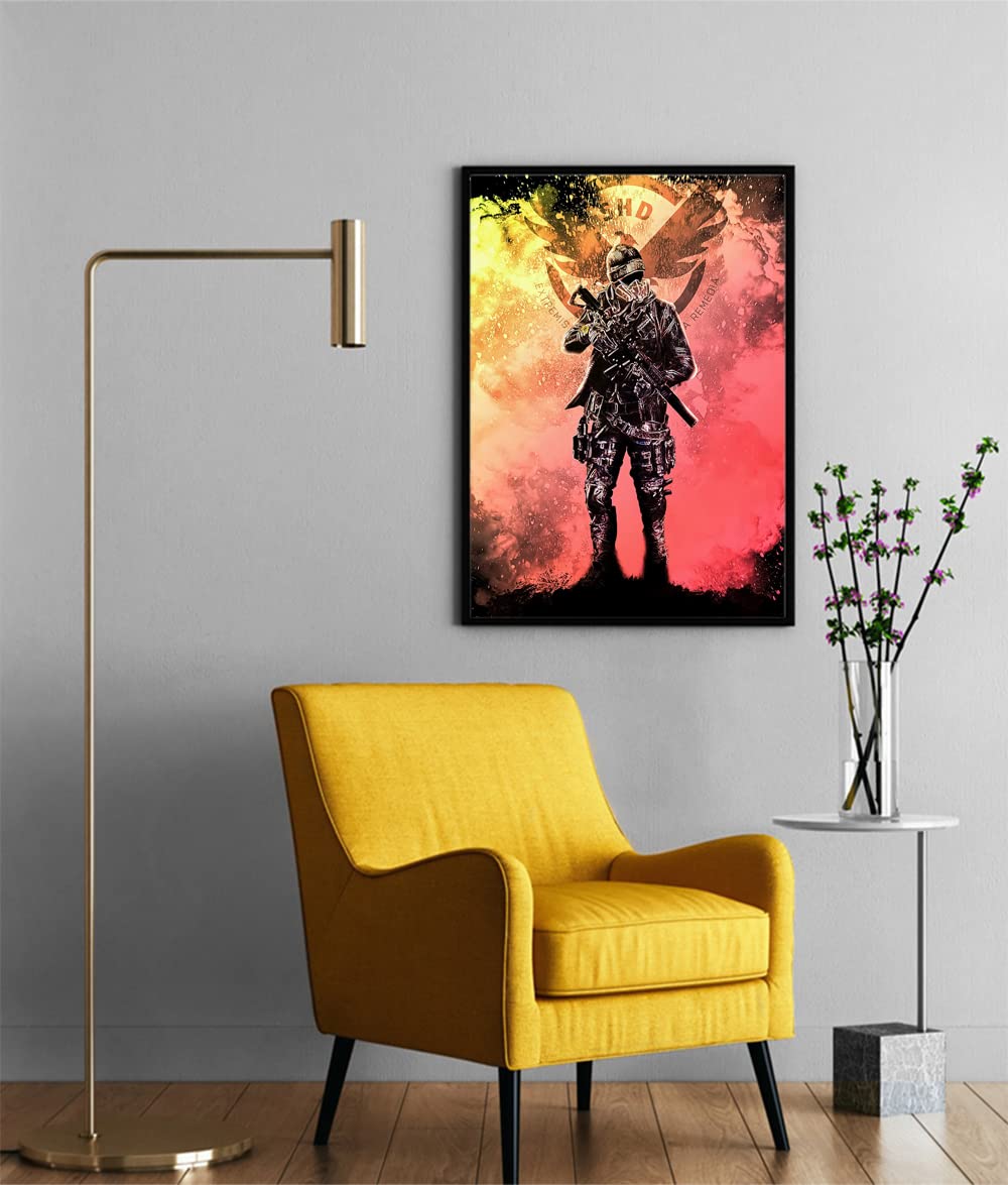 Xtreme Skins Designs Print Black Wood Floater Framed Canvas Wall Art Decoration Poster (14x22 Inch) - Soul Of The Dark Zone