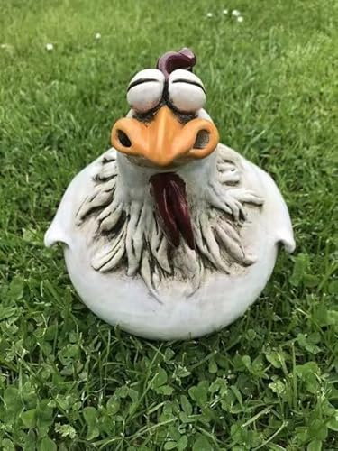 Euiroet Chicken Fence Decoration Funny Farm Sculpture Chicken Decorations For Home Garden Stairs 3 Chickens A Set Farm Patio Backyard, Resin Craft Chicken Wiht Garden Figurine Statue #TOP2